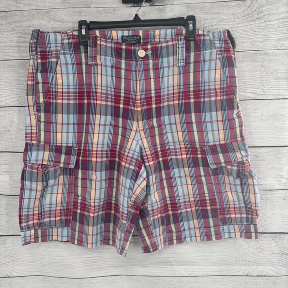 Polo Jeans Company Ralph Lauren Plaid Shorts Mens Size 38 Casual Summer Wear
